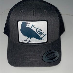 F-CAW-F Crow Design SnapBack Hat in Gray